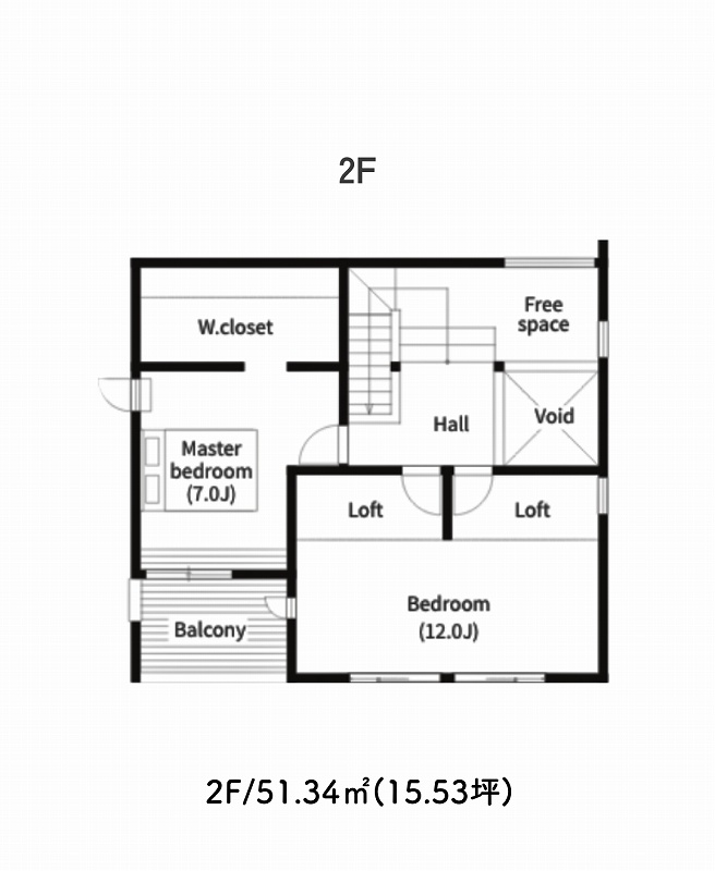 福富住宅モデルハウス2階間取り